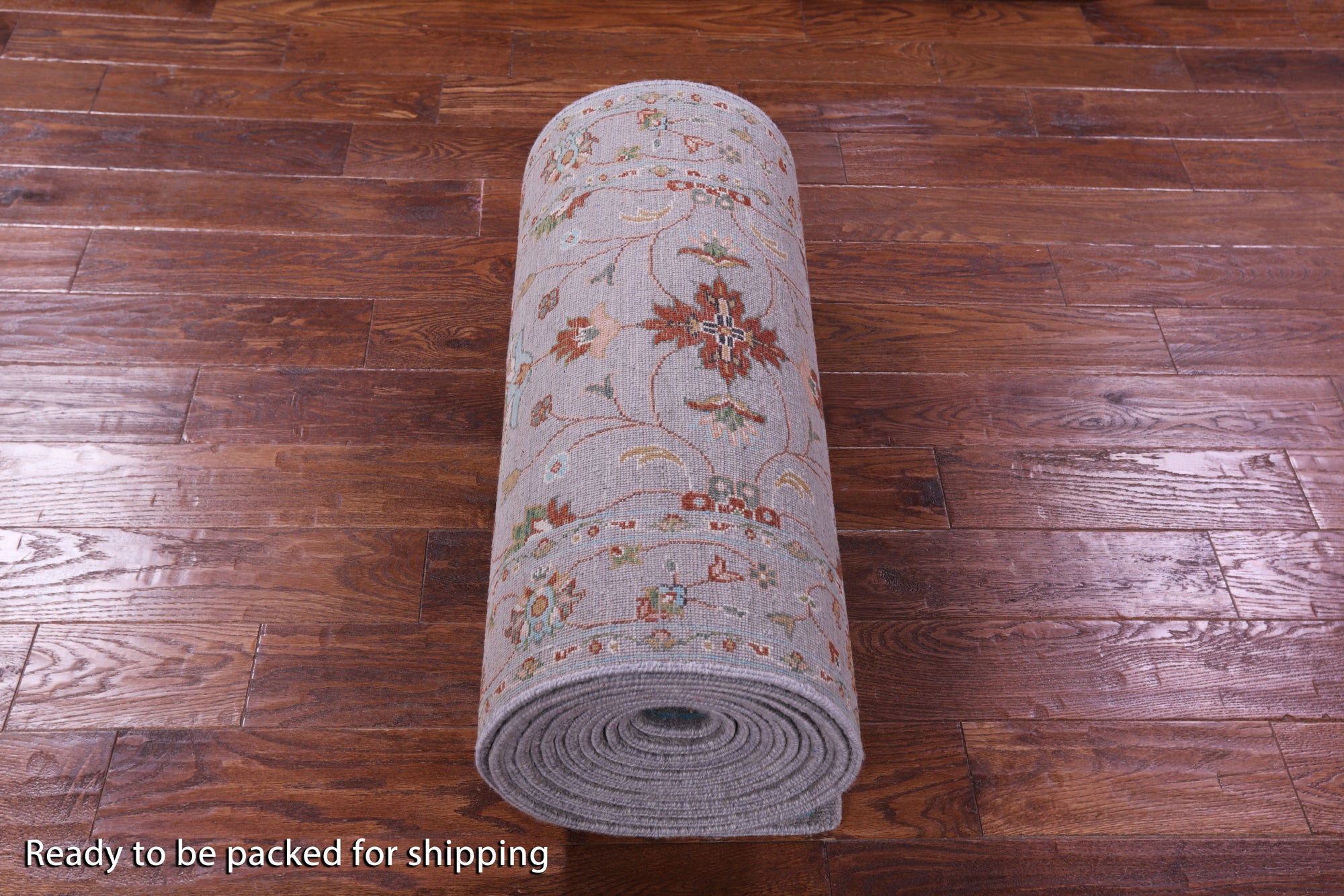 Grey Persian Tabriz Hand Knotted Wool Runner Rug - 2' 8" X 27' 4" - Golden Nile