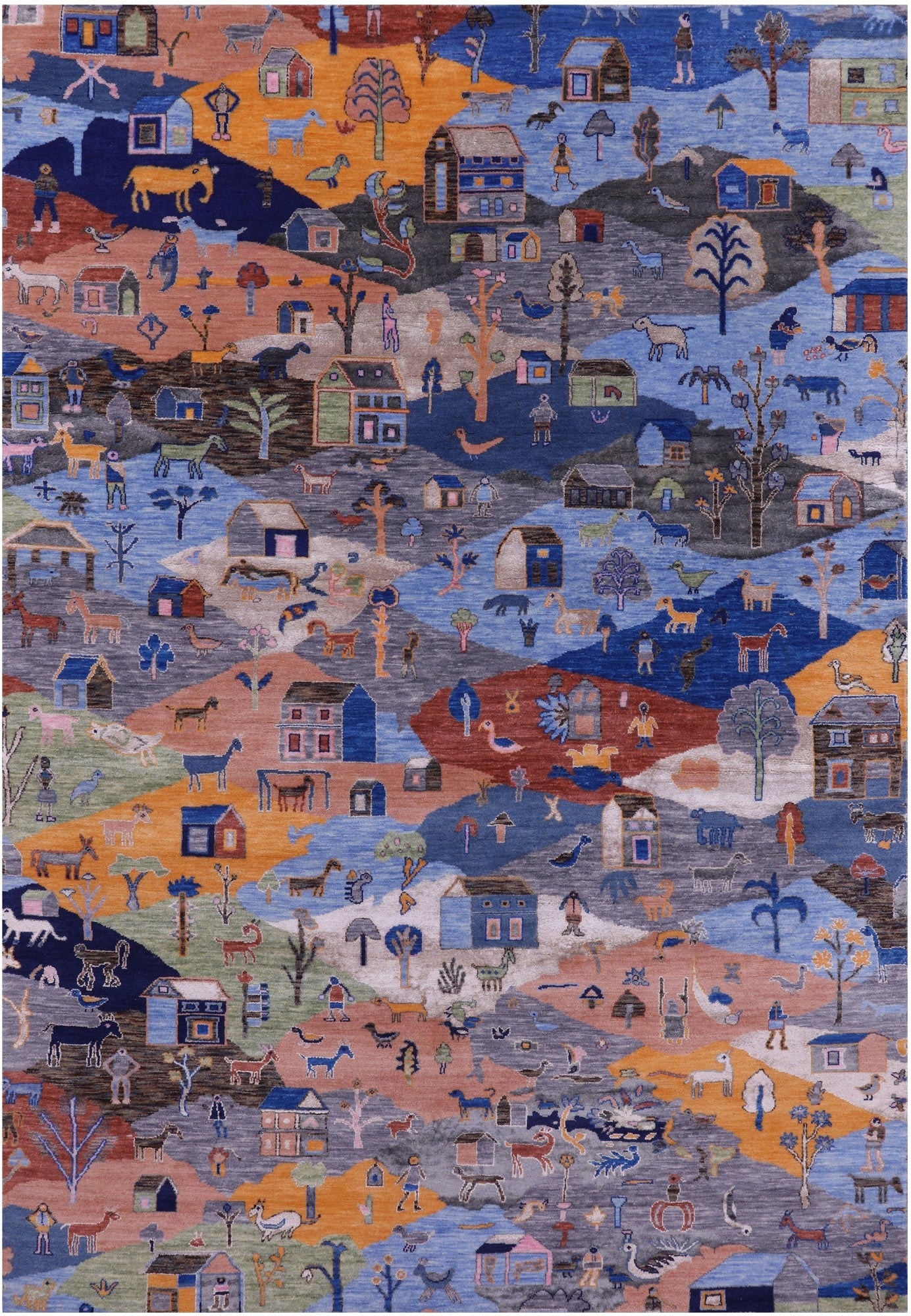 Tribal Persian Gabbeh Handmade Wool Rug - 6' 1" X 8' 11" - Golden Nile