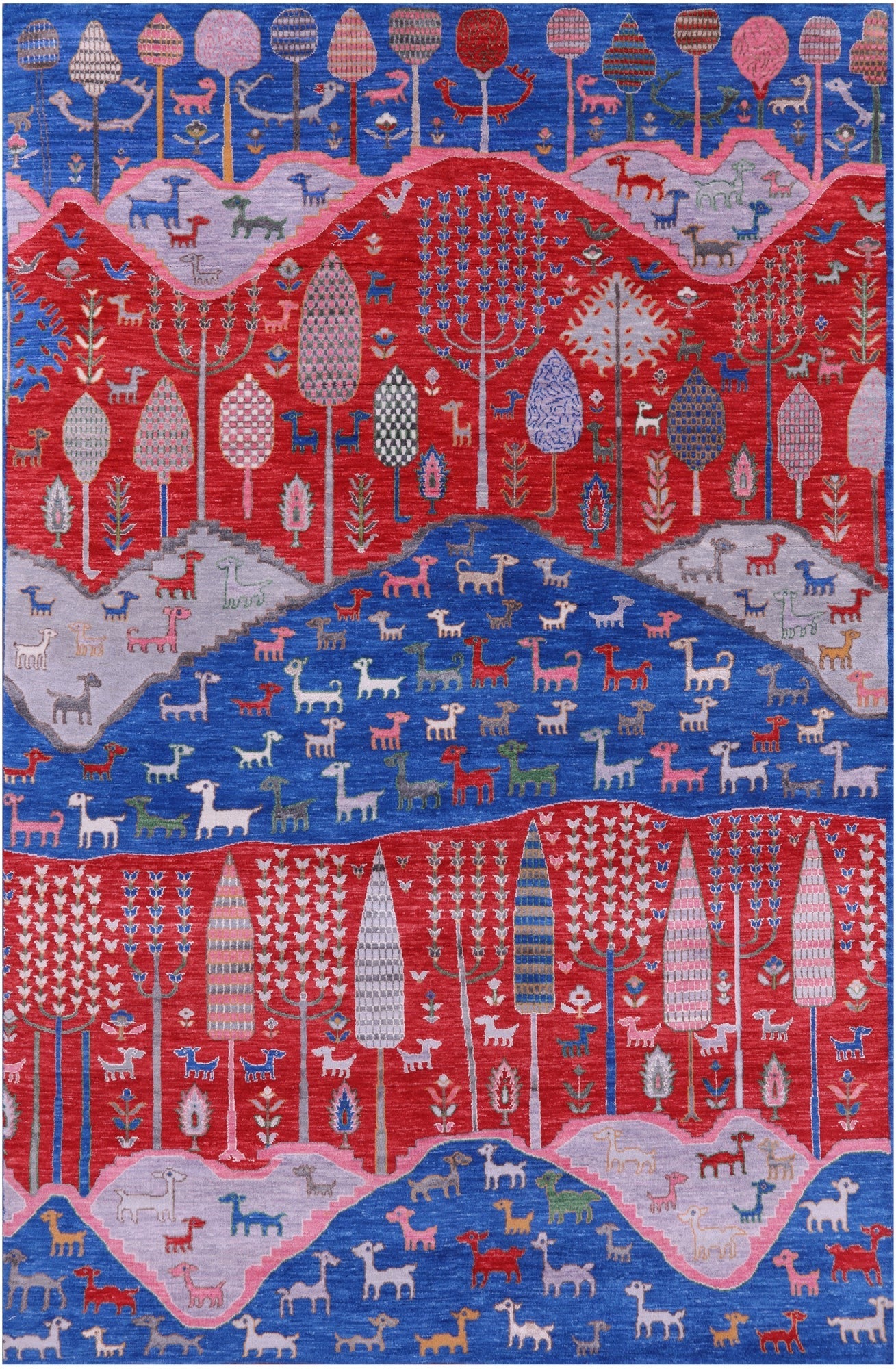 Tribal Persian Gabbeh Hand Knotted Wool Rug - 6' 0" X 9' 2" - Golden Nile