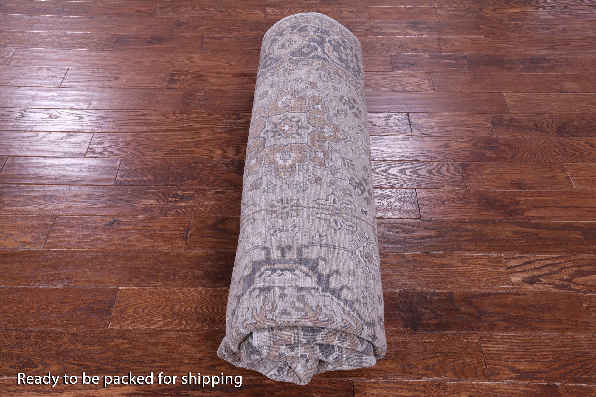 Grey Persian Fine Serapi Hand Knotted Wool & Silk Rug - 8' 2" X 10' 6" - Golden Nile