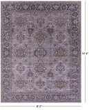 Grey Persian Fine Serapi Hand Knotted Wool & Silk Rug - 8' 2" X 10' 6" - Golden Nile