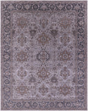 Grey Persian Fine Serapi Hand Knotted Wool & Silk Rug - 8' 2" X 10' 6" - Golden Nile