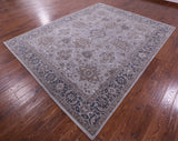 Grey Persian Fine Serapi Hand Knotted Wool & Silk Rug - 8' 2" X 10' 6" - Golden Nile