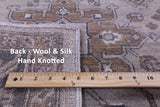 Grey Persian Fine Serapi Hand Knotted Wool & Silk Rug - 8' 2" X 10' 6" - Golden Nile