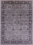 Grey Persian Fine Serapi Hand Knotted Wool & Silk Rug - 10' 0" X 14' 6" - Golden Nile