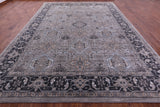 Grey Persian Fine Serapi Hand Knotted Wool & Silk Rug - 10' 0" X 14' 6" - Golden Nile