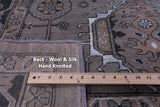 Grey Persian Fine Serapi Hand Knotted Wool & Silk Rug - 10' 0" X 14' 6" - Golden Nile