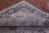 Grey Persian Fine Serapi Hand Knotted Wool & Silk Rug - 10' 0" X 14' 6" - Golden Nile