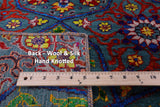 Green Persian Tabriz Handmade Wool & Silk Rug - 7' 11" X 10' 2" - Golden Nile