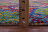Green Persian Tabriz Handmade Wool & Silk Rug - 7' 11" X 10' 2" - Golden Nile