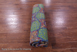 Green Persian Tabriz Handmade Wool & Silk Rug - 7' 11" X 10' 2" - Golden Nile