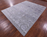 Grey Persian Tabriz Hand Knotted Wool & Silk Rug - 8' 1" X 10' 1" - Golden Nile