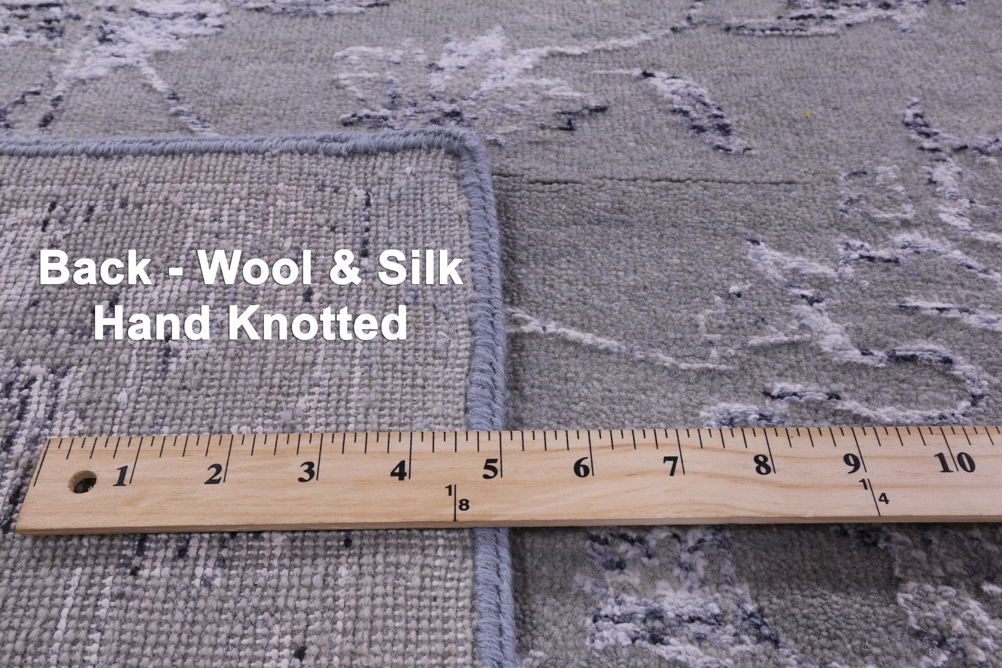 Grey Persian Tabriz Hand Knotted Wool & Silk Rug - 8' 1" X 10' 1" - Golden Nile
