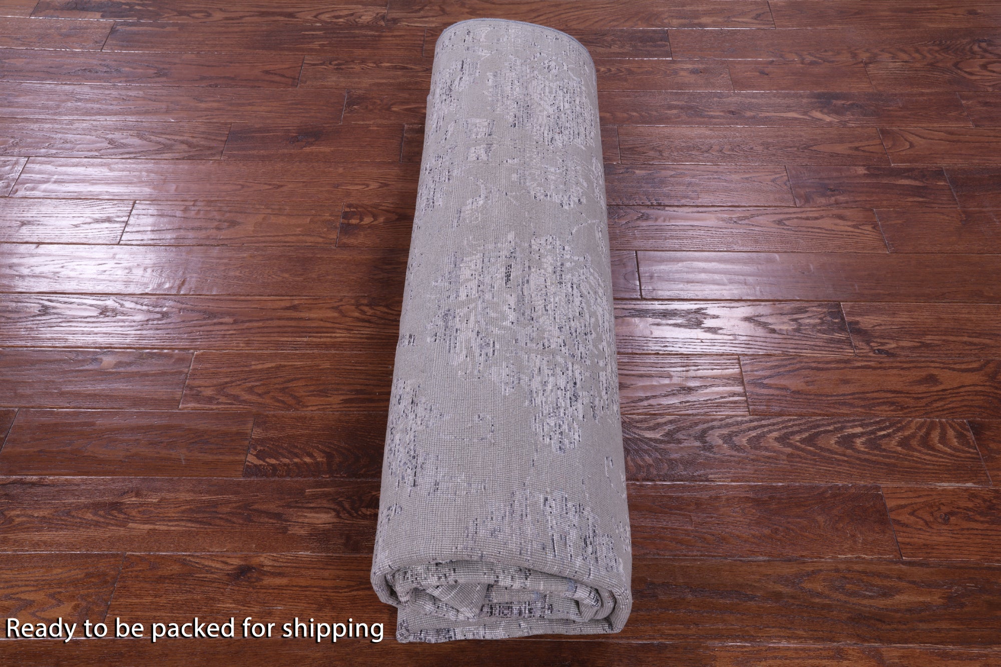 Grey Persian Tabriz Hand Knotted Wool & Silk Rug - 8' 1" X 10' 1" - Golden Nile