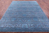 Grey Persian Tabriz Hand Knotted Wool & Silk Rug - 8' 0" X 10' 2" - Golden Nile