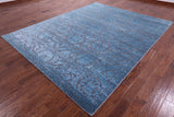 Grey Persian Tabriz Hand Knotted Wool & Silk Rug - 8' 0" X 10' 2" - Golden Nile