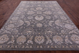 Grey Persian Tabriz Hand Knotted Wool & Silk Rug - 9' 1" X 12' 3" - Golden Nile