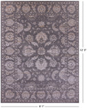 Grey Persian Tabriz Hand Knotted Wool & Silk Rug - 9' 1" X 12' 3" - Golden Nile