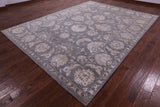 Grey Persian Tabriz Hand Knotted Wool & Silk Rug - 9' 1" X 12' 3" - Golden Nile