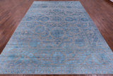 Grey Persian Tabriz Hand Knotted Wool & Silk Rug - 9' 1" X 12' 3" - Golden Nile