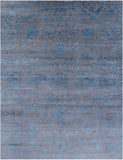 Grey Persian Tabriz Hand Knotted Wool & Silk Rug - 9' 1" X 12' 3" - Golden Nile
