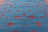 Blue Persian Tabriz Hand Knotted Wool & Silk Rug - 9' 0" X 12' 4" - Golden Nile