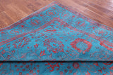 Blue Persian Tabriz Hand Knotted Wool & Silk Rug - 9' 0" X 12' 4" - Golden Nile