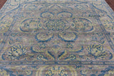 Grey Square Persian Tabriz Hand Knotted Wool Rug - 9' 2" X 9' 5" - Golden Nile