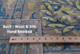 Grey Square Persian Tabriz Hand Knotted Wool Rug - 9' 2" X 9' 5" - Golden Nile