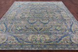 Grey Square Persian Tabriz Hand Knotted Wool Rug - 9' 2" X 9' 5" - Golden Nile
