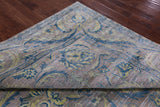 Grey Square Persian Tabriz Hand Knotted Wool Rug - 9' 2" X 9' 5" - Golden Nile