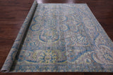 Grey Square Persian Tabriz Hand Knotted Wool Rug - 9' 2" X 9' 5" - Golden Nile