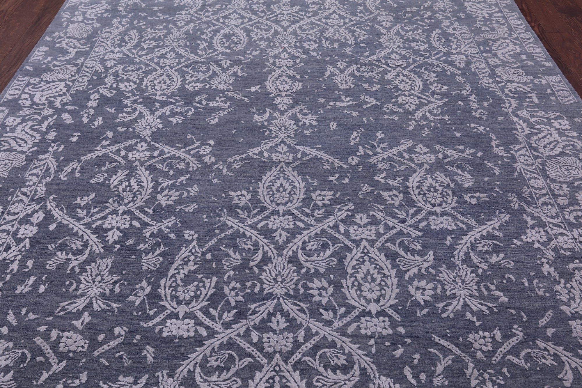 Grey Persian Tabriz Handmade Wool & Silk Rug - 7' 10" X 10' 0" - Golden Nile