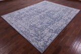 Grey Persian Tabriz Handmade Wool & Silk Rug - 7' 10" X 10' 0" - Golden Nile