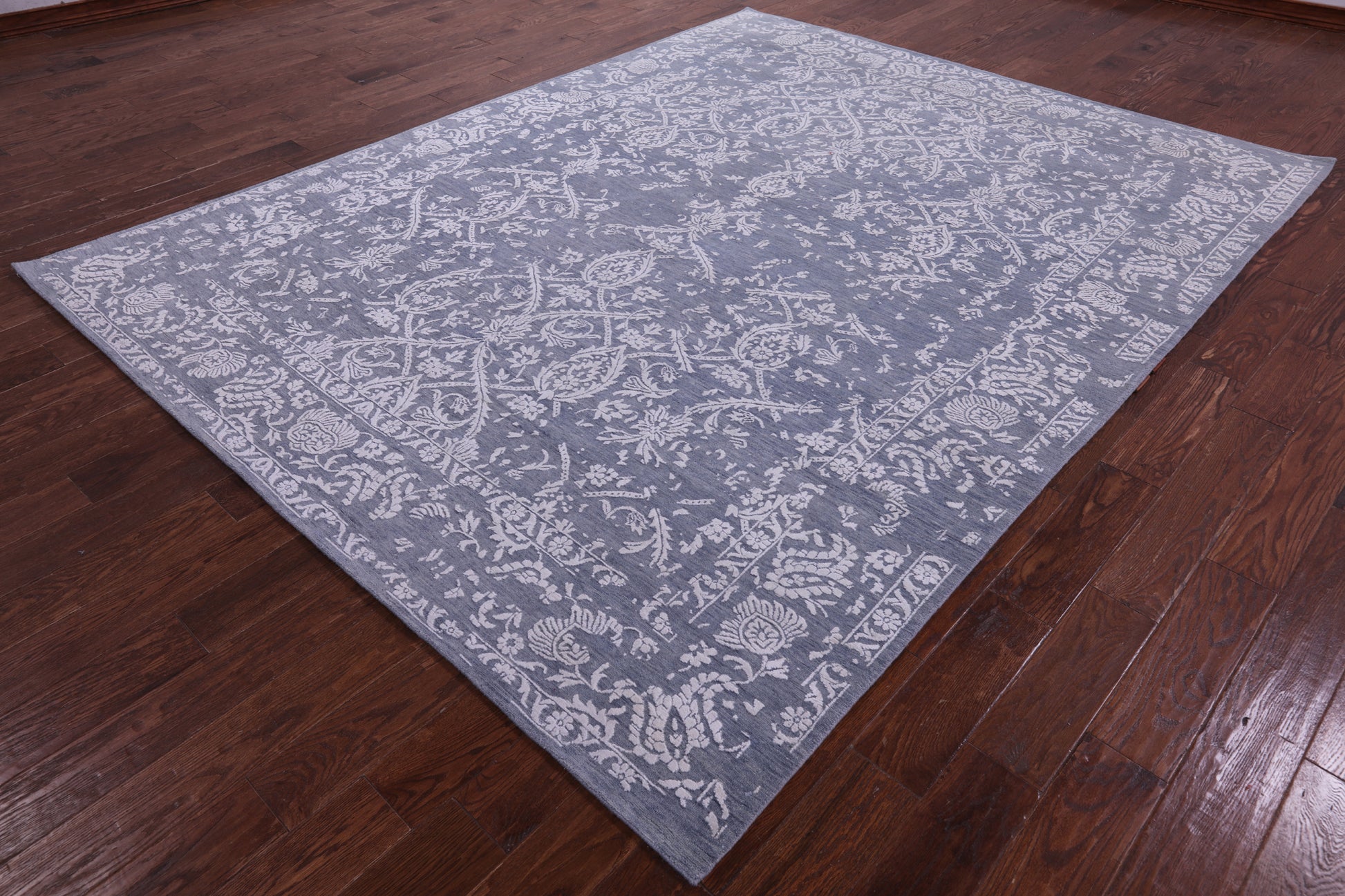 Grey Persian Tabriz Handmade Wool & Silk Rug - 7' 10" X 10' 0" - Golden Nile