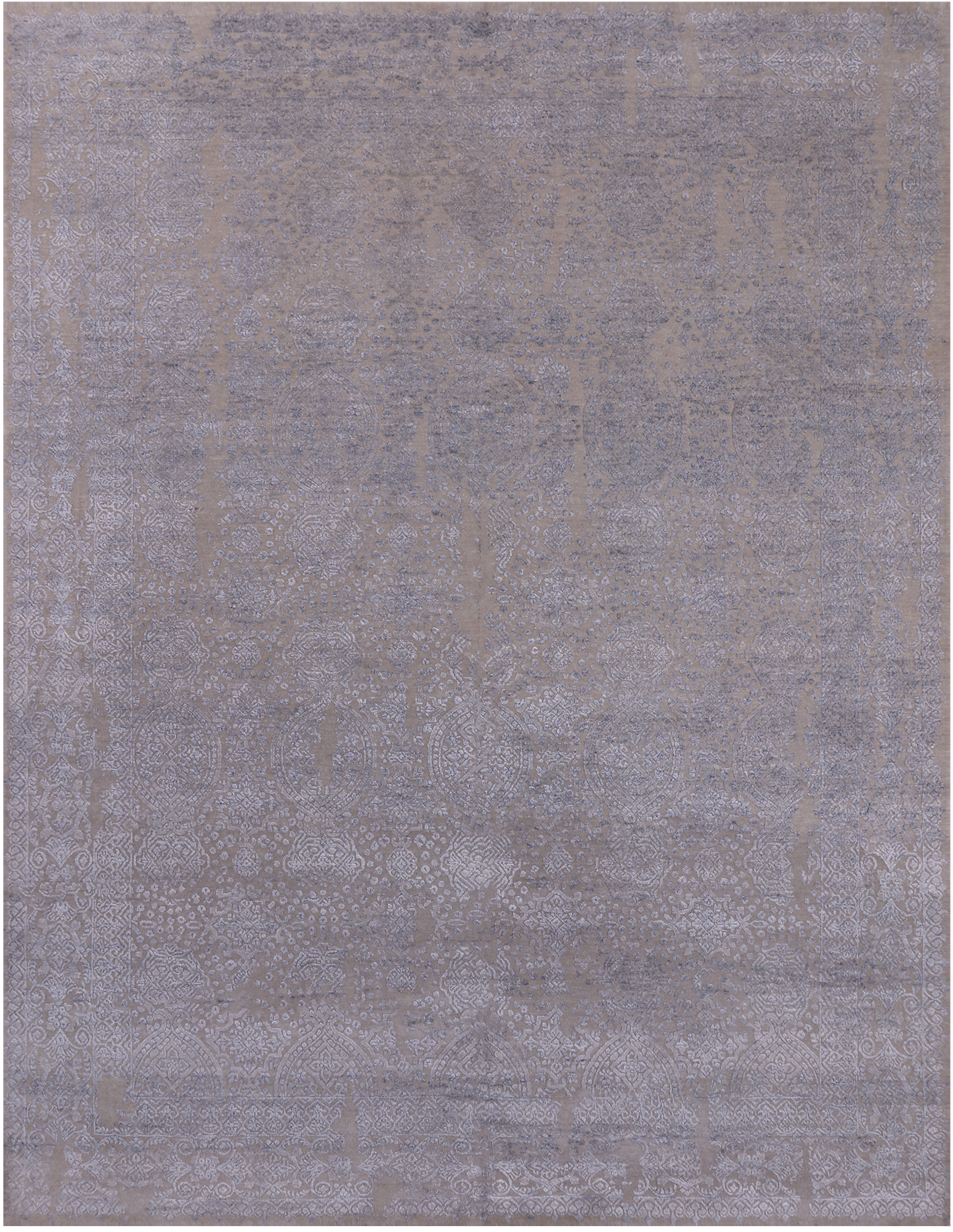 SUPER SALE Persian Hand Knotted Wool & Silk Rug - 7' 10" X 10' 2"