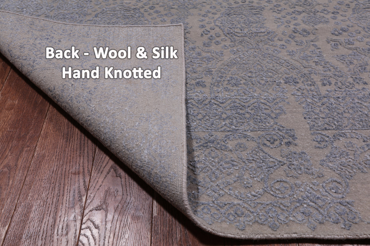 Persian Hand Knotted Wool & Silk Rug - 7' 10" X 10' 2"