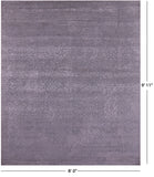 Grey Persian Tabriz Hand Knotted Wool & Silk Rug - 8' 0" X 9' 11" - Golden Nile