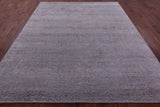 Grey Persian Tabriz Hand Knotted Wool & Silk Rug - 8' 0" X 9' 11" - Golden Nile