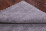 Grey Persian Tabriz Hand Knotted Wool & Silk Rug - 8' 0" X 9' 11" - Golden Nile