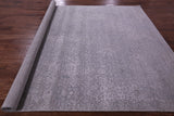 Grey Persian Tabriz Hand Knotted Wool & Silk Rug - 8' 0" X 9' 11" - Golden Nile