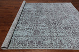 Grey Persian Tabriz Hand Knotted Wool & Silk Rug - 8' 0" X 9' 11"