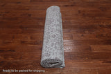 Grey Persian Tabriz Hand Knotted Wool & Silk Rug - 8' 0" X 9' 11"