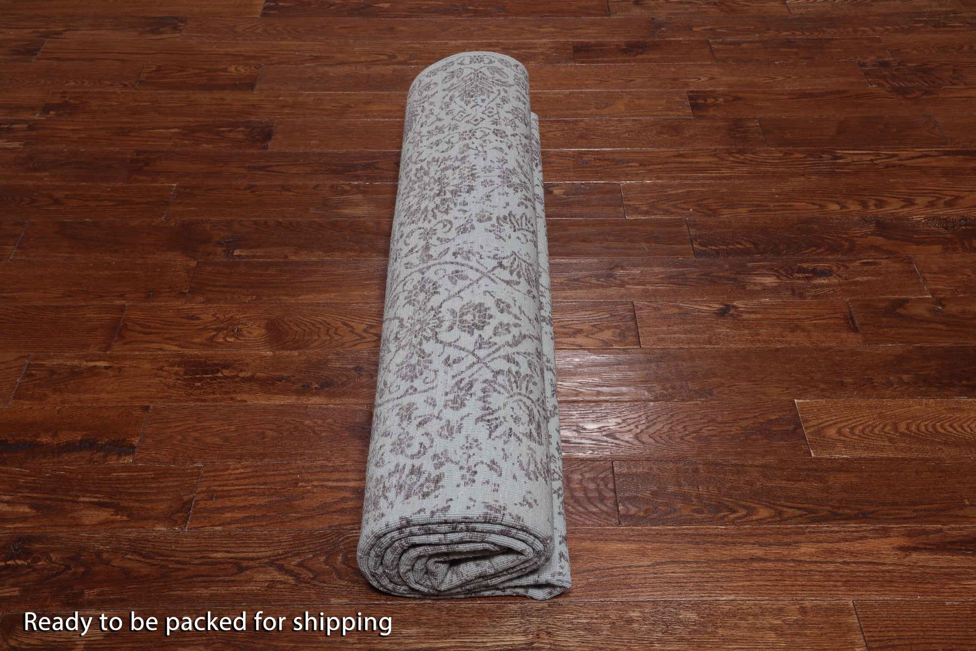 Grey Persian Tabriz Hand Knotted Wool & Silk Rug - 8' 0" X 9' 11"