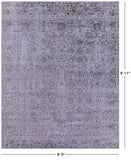 Grey Persian Tabriz Hand Knotted Wool & Silk Rug - 8' 0" X 9' 11" - Golden Nile