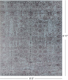Grey Persian Tabriz Hand Knotted Wool & Silk Rug - 8' 0" X 9' 11"