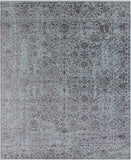 Grey Persian Tabriz Hand Knotted Wool & Silk Rug - 8' 0" X 9' 11"