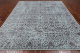Grey Persian Tabriz Hand Knotted Wool & Silk Rug - 8' 0" X 9' 11"