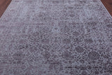 Grey Persian Tabriz Hand Knotted Wool & Silk Rug - 8' 0" X 9' 11" - Golden Nile