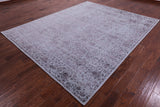 Grey Persian Tabriz Hand Knotted Wool & Silk Rug - 8' 0" X 9' 11" - Golden Nile